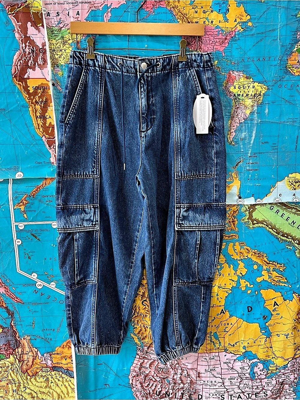 Scoop Relaxed Utility Jogger Girls Blue Utility Jogger Jeans Size S (4-6) NWT